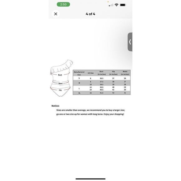 Hilor Womens Sz 6 1-Piece Swimsuit One Shoulder Swimwear Black NWT - Picture 12 of 13